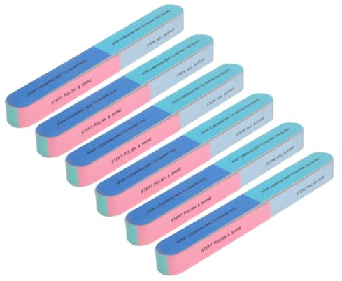 Healvian Lot de 12 Blocs Polissoirs à Ongles 6 Faces Multi-grains Lavables pour Femmes Usage Professionnel Manucure Pédicure