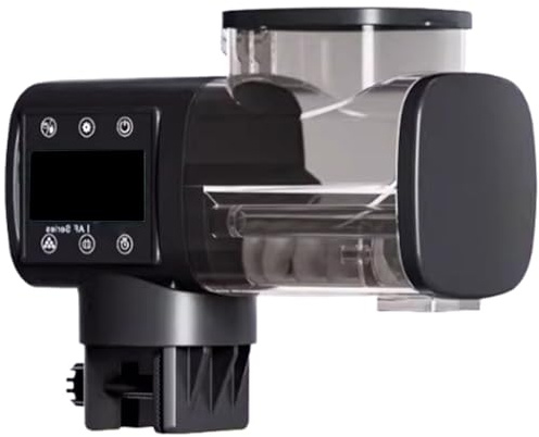 jiingekk Dispensador digital de alimentos para peces, temporizador controlado, dispositivo de alimentación automático para acuarios y tanques, suministro de alimentación automática