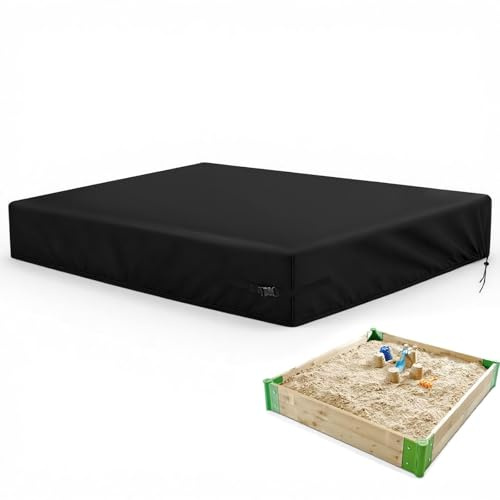 Hohong Sandpit Cover Waterproof 258×258×20 cm, 500D Large Sand Pit Cover | Heavy Duty Sandbox Covers Square, Garden Sand Box Cover Weatherproof, Outdoor Sandpit Protection with Drawstring and Buckles