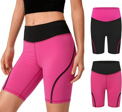 SEAUR Pantalones cortos de ciclismo para niñas, atléticos, correr, deportes, gimnasia, ciclismo, yoga, transpirables, cintura alta, 4-13 años