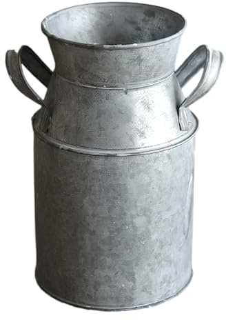 Vasi in metallo, bollitore decorativo con manico, vaso di fiori rustici per decorazioni per la casa e il giardino, piccolo vaso di latta per matrimoni rustici fattoria per decorazioni per la casa