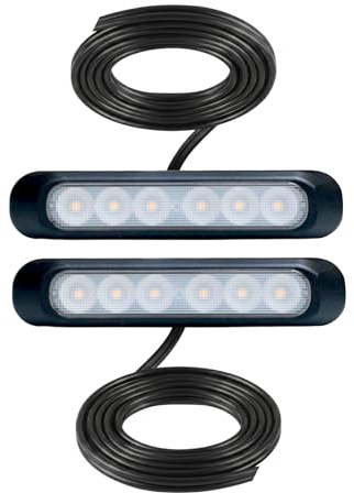 MelTruck Universal LED Leuchten Set 12V/24V für Anhänger, LKW & PKW - Kompakte Rückleuchten, Frontleuchten, Blinker, Bremslicht, Rückfahrscheinwerfer - E9-Zulassung (2x Rückfahrscheinwerfer)