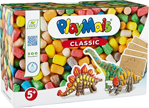 Playmais FUN TO PLAY Dinosaur für Kinder ab 3 Jahren | Motorik-Spielzeug mit 550 Stück, Vorlagen & Anleitung | Natürliches Spielzeug | Fördert Kreativität & Feinmotorik