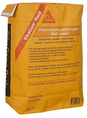 SikaCem Pack – Premezcla para preparar barbotinas, capas, lechadas y argamasa – Color gris – 25 kg
