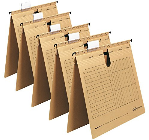 Herlitz Hängehefter A4 kaufmännisch, Kraftkarton, 230 g/qm (Braun, Hängehefter | 15er Set)