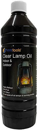 Transtools Lamp Oil Clear Refined Lantern Torch Oils for Indoor and Outdoor Use 1 Litre