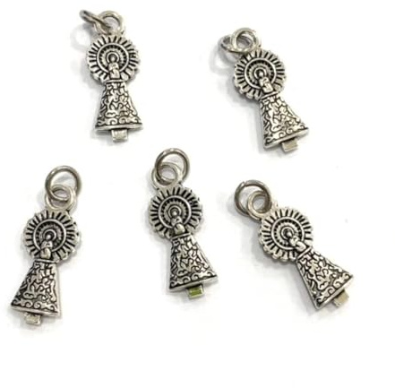 De Bussy 5 Medallas Virgen del Pilar metal baño plata 22mm
