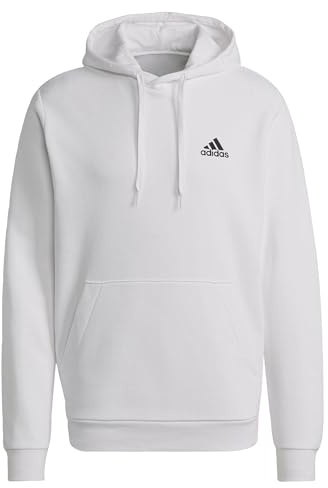 adidas herr Tröja med huva Essentials Fleece Hoodie, white/black, XL