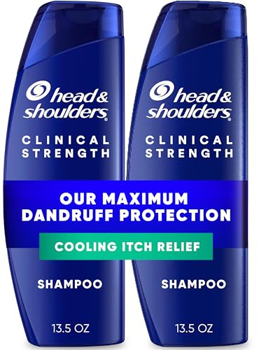 Head & Shoulders Anti-Dandruff Shampoo with 1% Selenium Sulfide, Clinical Strength Intensive Itch Relief Twin Pack, Seborrheic Dermatitis Relief, Itch Relief, 13.5 fl oz Each
