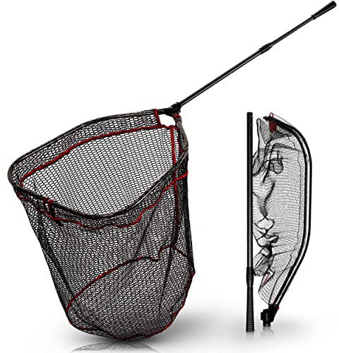 Paradox Fishing gummierter Kescher 1,7m I Raubfisch Kescher für Hecht Zander I Kescher Angeln Angelkescher Unterfangkescher Kescher gummiert