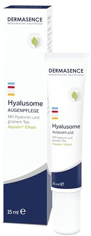 DERMASENCE Hyalusome Augenpflege, 15 ml | Feuchtigkeitsspendende Augenpflege, mit Hyaluron, Panthenol und Jojobaöl, parfümfrei, für Kontaktlinsenträger geeignet