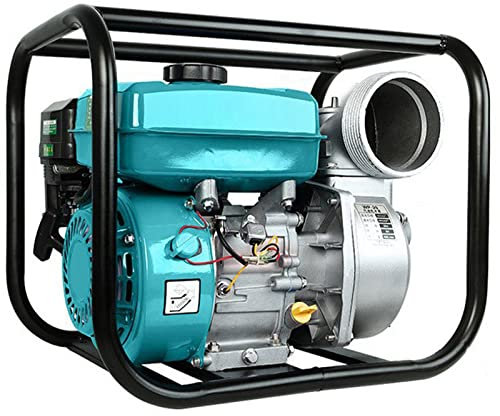 Pompe à Eau Moteur Essence Pompe de Piscine pour Pelouse Irrigation Bassin Piscine Moteur 7CV 4 Temps Hauteur de Refoulement 32 M,Green-4inch