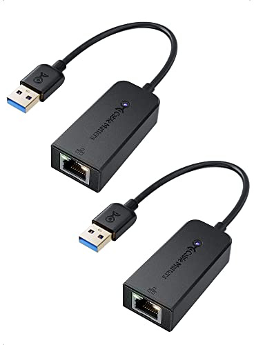 Cable Matters 2er-Pack USB Gigabit Ethernet Adapter (USB Netzwerkadapter, USB LAN Adapter 3.0, USB Ethernet Adapter USB 3.0) - 10/100/1000 Mbps Ethernet Netzwerk in Schwarz