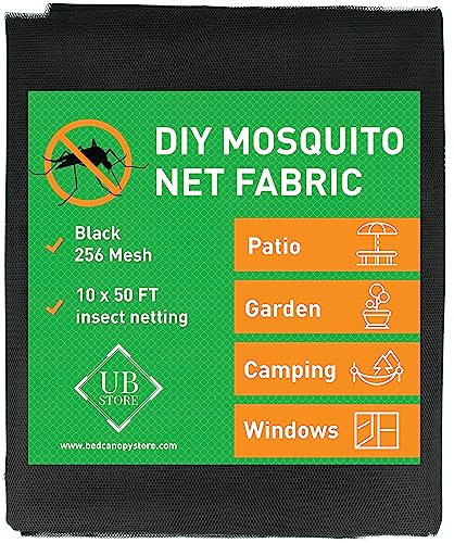 Schwarzes Moskitonetz 3x15 Meter Netz | Mückennetz für Terrasse & Outdoor | Feinmaschiges Fliegengitter, Meterware | Insektennetz für Garten & Fenster