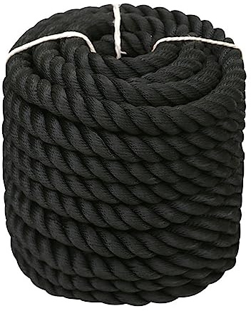 LJFMDLN 10 Meter Lange Dockleinen mit gespleißter Schlaufe, 3 Stränge, Schwarze Dockleinen, Bootsseile for Andocken, Angeln, Kajakfahren, Bootszubehör (Farbe : 16mm, Size : 10 Meters)