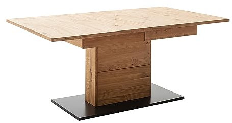 Lomadox Ausziehtisch Esstisch ausziehbar (180-230cm) in Wildeiche geölt (teilmassiv) mit anthrazit, B/H/T ca. 180/77/100 cm