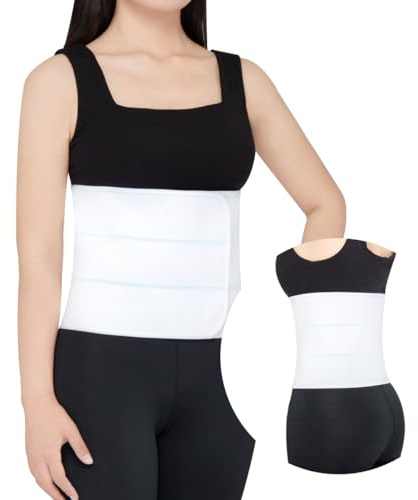 Pauline Abdominal Binder Post Surgery Compression Support | Stomach Wrap Belly Band for Hernia Tummy Tuck | Soft, Latex-free, Breathable - (45 - 60) 3 Panel - 9 High