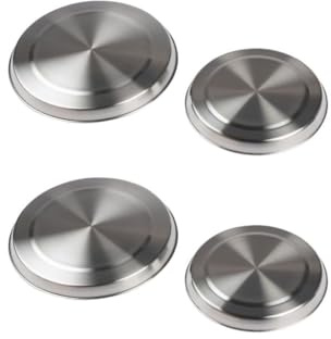 Fackelmann 9928250 Lot de 2 set de 2 caches plaques de cuisson gaz et électrique, cache plaque de cuisson, Acier inoxydable, 16 et 20 cm | Protège la plaque après cuisson, Acier inoxydable, Deux formats 16 et 20 cm, Passe au lave vaisselle, Autre cuisson
