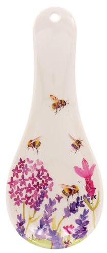 Lesser & Pavey Lavender & Bees Spoon Rest for Kitchen & Home | Lovely British Designed Spoon Holder for Kitchen Accessories | Heat Resistant Spoon Rest for All Types of Spoons - Jennifer Rose Gallery