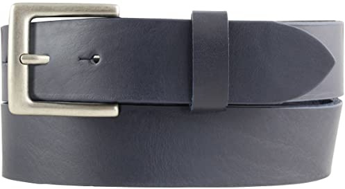 BELTINGER Gürtel aus Vollrindleder mit altsilberner Gürtelschließe 3,5 cm | Jeans-Gürtel für Damen Herren 35mm | Chino-Gürtel oder Trachten-Gürtel
