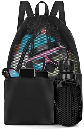 BROTOU Unisex Drawstring Backpack, Waterproof Oxford Gym Bag, Large PE Pack, Durable Sports Ball Bag with Shoe Bag, Students School Backpack