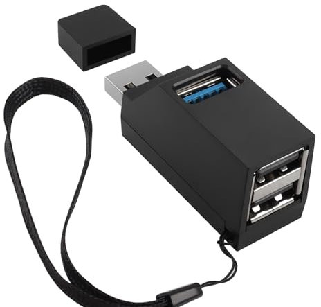 HATMINI Hub USB a 3 porte, adattatore di espansione USB maschio a femmina 2 pezzi splitter da 90 gradi 1 porta USB 3.0 e 2 porte USB 2.0 Dati per il collegamento di disco rigido (USB A)