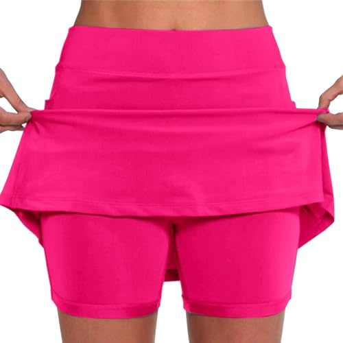 Jupe Short Femme Taille Haute Solide Tennis Golf EntraîNement Sports | Pantskirts pour Yoga Gym Dance Running Ventre Plat Jupette, Pantacourt Femme éTé
