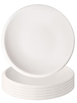 Villeroy & Boch NewMoon - Lot de 6 assiettes à pain - 16 cm - Petite assiette pour petit-déjeuner, brunch ou apéritif - Porcelaine de qualité supérieure - Blanc
