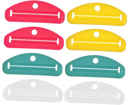 Didiseaon 8pcs Toothpaste Squeezer Clips Manual Tube Roller in White Yellow Pink Green for Effortless Squeezing and Lightweight Portability