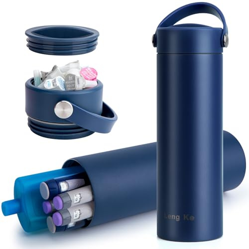 SUNMON Custodia termica da viaggio per insulina, approvato dalla TSA, per uso medico e diabetico, custodia portatile per penne per insulina per forniture per diabetici (blu navy)