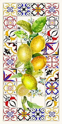Vilber, Alfombra Vinilo Cocina, salón, Pasillo, Limones. Multicolor. Medida: 50 x 100 cm. Capri 01