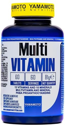 Yamamotò Multi Vitamin 60 compresse - multivitaminico completo e multi minerali- Senza Glutine, Senza Lattosio