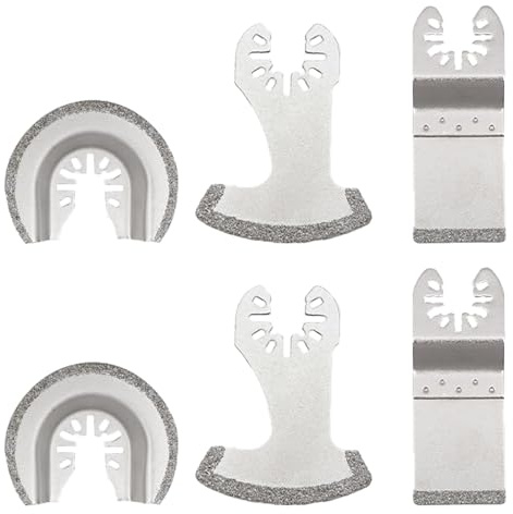 NIYATA 6 PCS Diamond Multi Tool Blades, Oscillating Multi Tool Grout Remover Blade,Diamond Grout Remover Blade,Masonry Multi Tool Blade for Grout Removal and Tile Cutting