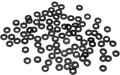 M METERXITY 60 Pcs Kit de Rondelles Caoutchouc Assorties Noir M3 3x7x1.2mm | 3mm ID 7mm OD 1.2mm d'Épaisseur, Rondelles Plates en Caoutchouc pour Tuyaux de Douche pour Vis/Robinets Domestiques