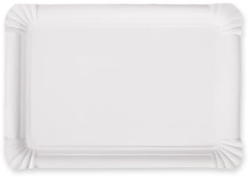 FRANZ MENSCH 1000 Stück NATUREStar Pappteller rechteckig | Pappe, weiß, L: 17cm, B: 24cm, Karton, Pappteller, Einwegteller, Einweggeschirr