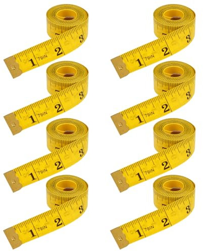 KineticKraft 8-teiliges Schneidermaßband 200cm/79 Zoll, Doppelseitiges Körpermaßband mit CM und INCH Skalierung, Ideal für Näharbeiten und Handwerk