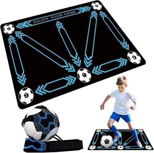 Fußball-Trainingsmatte Silent Shock Absorption Fußball-Trainingsgeräte Fußball-Trittschulungsmatte für alle Altersgruppen Fußball-Zugmatte für Fußball-Enthusiasten Geschwindigkeit verbessern Kraft