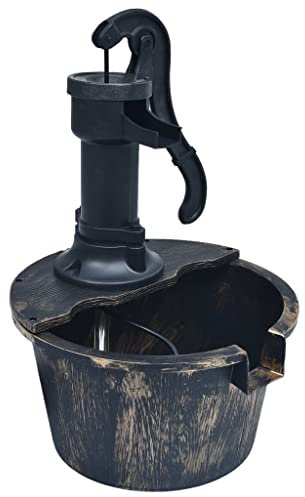 Fontaine de jardin en forme de tonneau et avec pompe, wenjingqi-48231