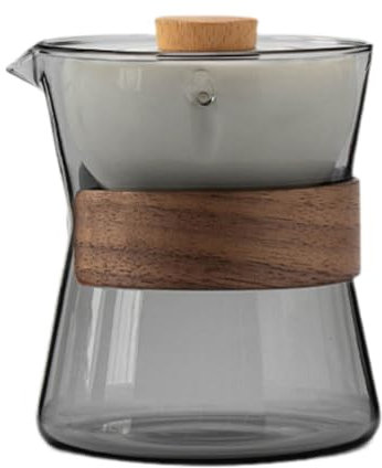 SiaBiced Heat Resistant Glass Tea Kettle with Infuser, Suitable for Loose Leaf, Gray with Lid