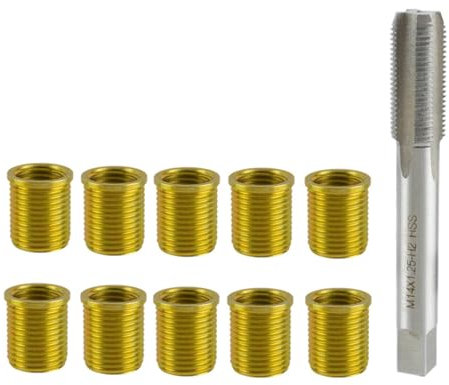 Zündkerzen, Gewinde-Reparaturwerkzeug, Gewindebohrer, Zündkerzenstecker mit M12 x 1,25 Einsätzen, Gewindeeinsätze, Zündkerzen, Gewindeersatz