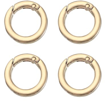 PATIKIL 4 Piezas Anillos De Resorte O Rings 1 Pulgada Oro Claro 25 mm