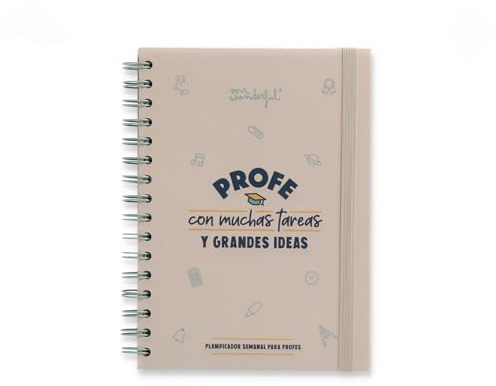 Mr.Wonderful Wochenplaner für Lehrer – Profe mit vielen Aufgaben und großen Ideen – Wochenplaner ohne Datum – inklusive Aufklebern – Geschenk für Lehrer
