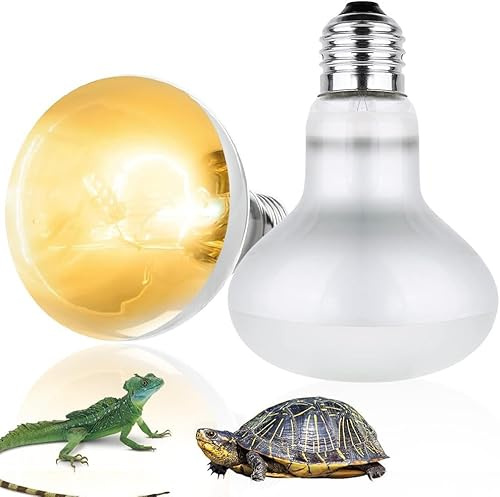 Lotvic 2 Pack 75W Reptile Heat Lamp, E27 Heat Lamp Bulb for Reptiles, Daylight Basking Spot Lamp, Tortoise Heat Lamp Bulb, Reptile Heating Bulb for Amphibian, Tortoise, Bearded Dragon (2 Pack 75W)