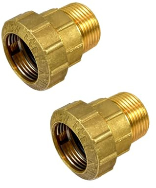 Agora-Tec® Messing Fitting Kupplung 1/2 Zoll AG | 20 mm | 2 Stück |