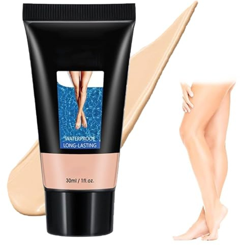 Trucco per Gambe Impermeabile, Crema Colorata Gambe, Correttore Cicatrici Tatuaggio, Fondotinta Impermeabile per il Trucco del Corpo, Copertura del Tatuaggio, 30 ml (Naturale)