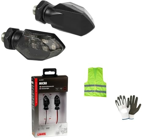Compatible avec Polaris Ranger RZR 900 S XP EFI 4 x 4 Flèches micro pour moto clignotant à LED homologuées indicateur de direction 12 V noir avec lentille fumée lumière orange 35 x 18 mm