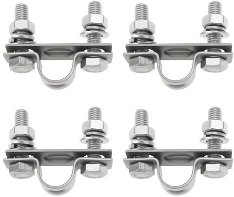 eMagTech 4pcs 25mm Control Throttle Cable Tube Clamp 304 Stainless Steel for Marine Yacht