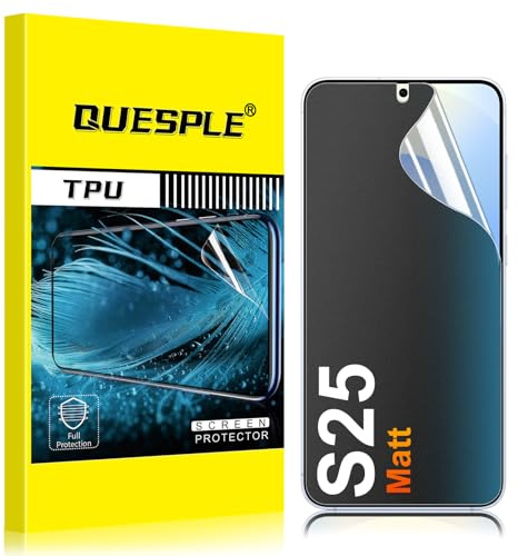 QUESPLE [3 Stück] Matt Schutzfolie für Samsung Galaxy S25 5G, Anti-Fingerabdruck, Blendschutz Matte Weich TPU Folie, Ultra-Klar Fingerabdruck-ID Unterstützen Displayschutzfolie