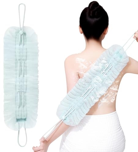 Éponge de douche et gommage du dos | Filet exfoliant balle de bain douche et nettoyage corporel | Boule de bain exfoliante pour renouvellement cutané et nettoyage en profondeur