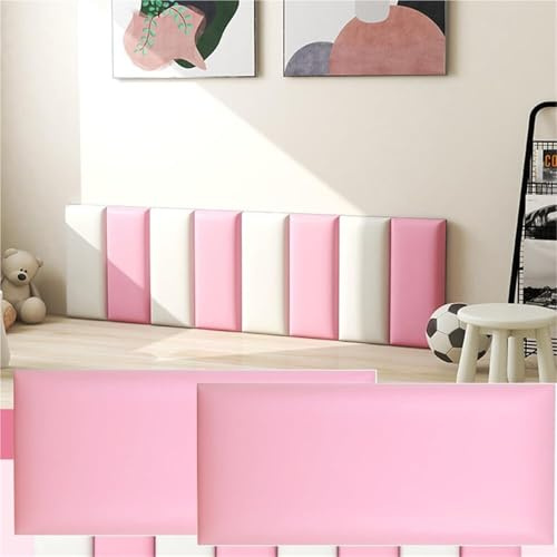 Tophacker Peel and Stick Headboard Upholstered Wall Panels for Twin, Queen and King 3D Anti Collision Wall Panel Reusable and Removable Padded Wall Panel for Bedroom
